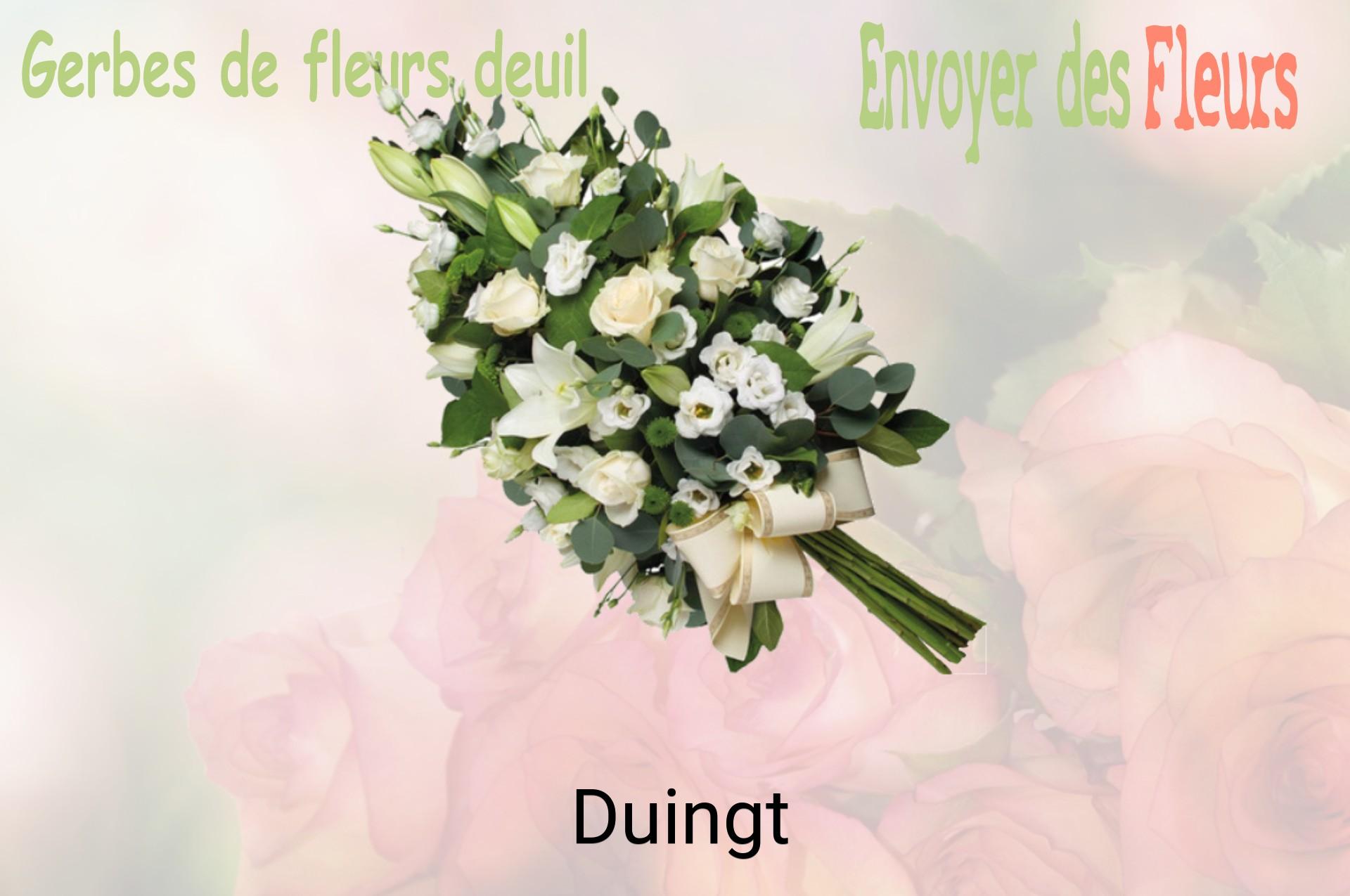 Gerbe de fleurs de deuil livrée à Duingt